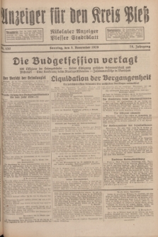 Anzeiger für den Kreis Pleß : Nikolaier Anzeiger : Plesser Stadtblatt. Jg.78, Nr. 132 (3 November 1929)