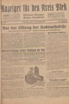 Anzeiger für den Kreis Pleß : Nikolaier Anzeiger : Plesser Stadtblatt. Jg.78, Nr. 153 (22 Dezember 1929)