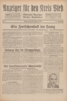 Anzeiger für den Kreis Pleß : Nikolaier Anzeiger : Plesser Stadtblatt. Jg.79, Nr. 5 (10 Januar 1930)
