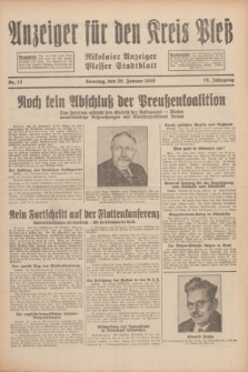 Anzeiger für den Kreis Pleß : Nikolaier Anzeiger : Plesser Stadtblatt. Jg.79, Nr. 12 (26 Januar 1930)