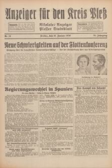 Anzeiger für den Kreis Pleß : Nikolaier Anzeiger : Plesser Stadtblatt. Jg.79, Nr. 14 (31 Januar 1930)