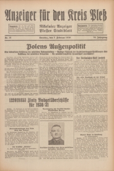 Anzeiger für den Kreis Pleß : Nikolaier Anzeiger : Plesser Stadtblatt. Jg.79, Nr. 15 (2 Februar 1930)