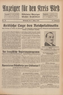 Anzeiger für den Kreis Pleß : Nikolaier Anzeiger : Plesser Stadtblatt. Jg.79, Nr. 28 (5 März 1930)