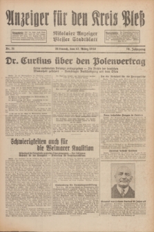 Anzeiger für den Kreis Pleß : Nikolaier Anzeiger : Plesser Stadtblatt. Jg.79, Nr. 31 (12 März 1930)