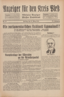 Anzeiger für den Kreis Pleß : Nikolaier Anzeiger : Plesser Stadtblatt. Jg.79, Nr. 35 (21 März 1930)