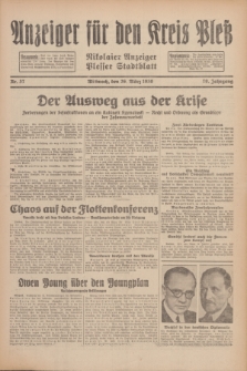 Anzeiger für den Kreis Pleß : Nikolaier Anzeiger : Plesser Stadtblatt. Jg.79, Nr. 37 (26 März 1930)