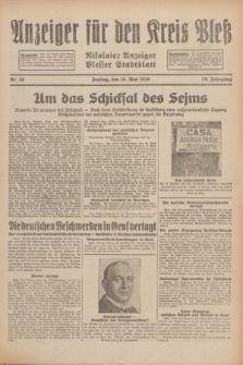 Anzeiger für den Kreis Pleß : Nikolaier Anzeiger : Plesser Stadtblatt. Jg.79, Nr. 59 (16 Mai 1930)