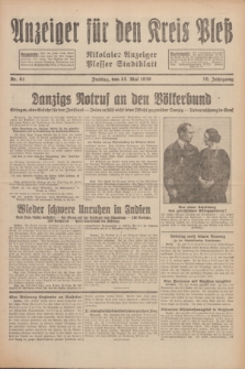 Anzeiger für den Kreis Pleß : Nikolaier Anzeiger : Plesser Stadtblatt. Jg.79, Nr. 62 (23 Mai 1930)
