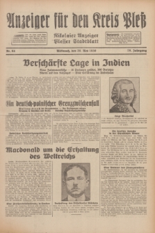 Anzeiger für den Kreis Pleß : Nikolaier Anzeiger : Plesser Stadtblatt. Jg.79, Nr. 64 (28 Mai 1930)