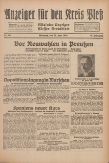 Anzeiger für den Kreis Pleß : Nikolaier Anzeiger : Plesser Stadtblatt. Jg.79, Nr. 76 (25 Juni 1930)