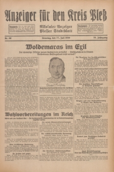 Anzeiger für den Kreis Pleß : Nikolaier Anzeiger : Plesser Stadtblatt. Jg.79, Nr. 90 (27 Juli 1930)