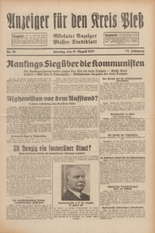 Anzeiger für den Kreis Pleß : Nikolaier Anzeiger : Plesser Stadtblatt. Jg.79, Nr. 96 (10 August 1930)