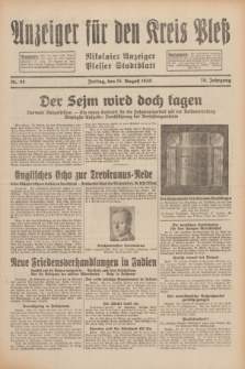 Anzeiger für den Kreis Pleß : Nikolaier Anzeiger : Plesser Stadtblatt. Jg.79, Nr. 98 (15 August 1930)