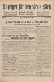 Anzeiger für den Kreis Pleß : Nikolaier Anzeiger : Plesser Stadtblatt. Jg.79, Nr. 104 (29 August 1930)