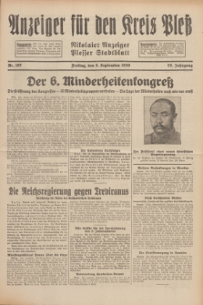 Anzeiger für den Kreis Pleß : Nikolaier Anzeiger : Plesser Stadtblatt. Jg.79, Nr. 107 (5 September 1930)