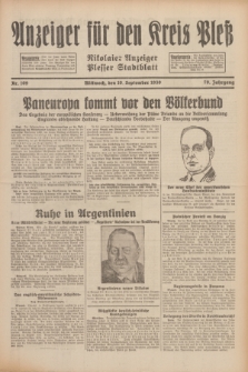 Anzeiger für den Kreis Pleß : Nikolaier Anzeiger : Plesser Stadtblatt. Jg.79, Nr. 109 (10 September 1930)