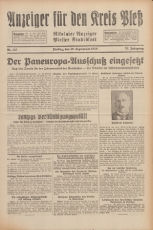 Anzeiger für den Kreis Pleß : Nikolaier Anzeiger : Plesser Stadtblatt. Jg.79, Nr. 113 (19 September 1930)