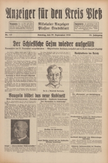 Anzeiger für den Kreis Pleß : Nikolaier Anzeiger : Plesser Stadtblatt. Jg.79, Nr. 117 (28 September 1930)