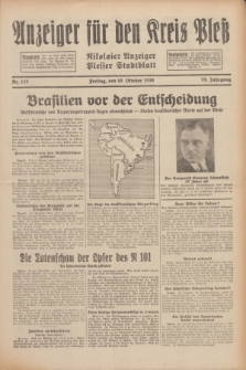 Anzeiger für den Kreis Pleß : Nikolaier Anzeiger : Plesser Stadtblatt. Jg.79, Nr. 122 (10 Oktober 1930)