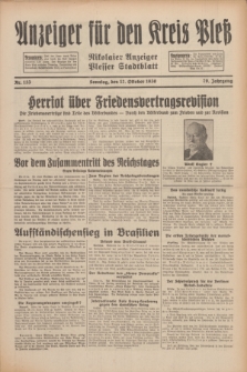 Anzeiger für den Kreis Pleß : Nikolaier Anzeiger : Plesser Stadtblatt. Jg.79, Nr. 123 (12 Oktober 1930)