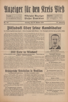 Anzeiger für den Kreis Pleß : Nikolaier Anzeiger : Plesser Stadtblatt. Jg.79, Nr. 129 (26 Oktober 1930)