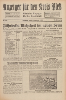 Anzeiger für den Kreis Pleß : Nikolaier Anzeiger : Plesser Stadtblatt. Jg.79, Nr. 139 (19 November 1930)
