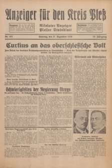 Anzeiger für den Kreis Pleß : Nikolaier Anzeiger : Plesser Stadtblatt. Jg.79, Nr. 153 (21 Dezember 1930)