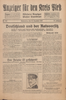 Anzeiger für den Kreis Pleß : Nikolaier Anzeiger : Plesser Stadtblatt. Jg.79, Nr. 155 (25 Dezember 1930)