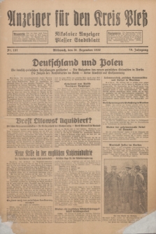 Anzeiger für den Kreis Pleß : Nikolaier Anzeiger : Plesser Stadtblatt. Jg.79, Nr. 157 (31 Dezember 1930)