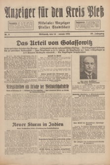 Anzeiger für den Kreis Pleß : Nikolaier Anzeiger : Plesser Stadtblatt. Jg.80, Nr. 6 (14 Januar 1931)