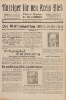 Anzeiger für den Kreis Pleß : Nikolaier Anzeiger : Plesser Stadtblatt. Jg.80, Nr. 25 (27 Februar 1931)
