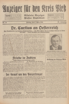Anzeiger für den Kreis Pleß : Nikolaier Anzeiger : Plesser Stadtblatt. Jg.80, Nr. 28 (6 März 1931)