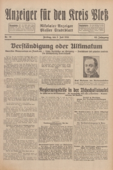 Anzeiger für den Kreis Pleß : Nikolaier Anzeiger : Plesser Stadtblatt. Jg.80, Nr. 79 (3 Juli 1931)