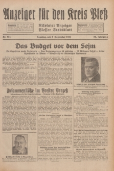 Anzeiger für den Kreis Pleß : Nikolaier Anzeiger : Plesser Stadtblatt. Jg.80, Nr. 134 (8 November 1931)