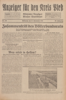 Anzeiger für den Kreis Pleß : Nikolaier Anzeiger : Plesser Stadtblatt. Jg.80, Nr. 138 (18 November 1931)