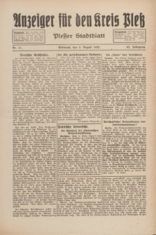 Anzeiger für den Kreis Pleß : Plesser Stadtblatt. Jg.82, Nr. 61 (2 August 1933) + dod.