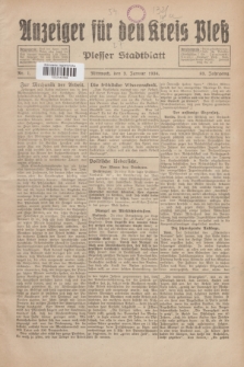 Anzeiger für den Kreis Pleß : Plesser Stadtblatt. Jg.83, Nr. 1 (3 Januar 1934)