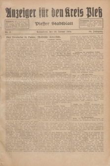 Anzeiger für den Kreis Pleß : Plesser Stadtblatt. Jg.83, Nr. 4 (13 Januar 1934)