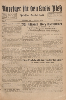 Anzeiger für den Kreis Pleß : Plesser Stadtblatt. Jg.83, Nr. 15 (21 Februar 1934)