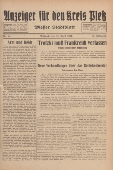 Anzeiger für den Kreis Pleß : Plesser Stadtblatt. Jg.83, Nr. 31 (18 April 1934)