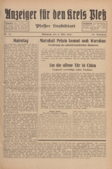 Anzeiger für den Kreis Pleß : Plesser Stadtblatt. Jg.83, Nr. 35 (2 Mai 1934)