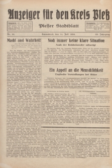 Anzeiger für den Kreis Pleß : Plesser Stadtblatt. Jg.83, Nr. 55 (14 Juli 1934)