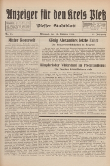 Anzeiger für den Kreis Pleß : Plesser Stadtblatt. Jg.83, Nr. 81 (17 Oktober 1934)