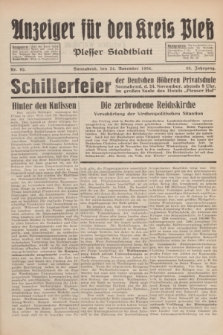 Anzeiger für den Kreis Pleß : Plesser Stadtblatt. Jg.83, Nr. 92 (24 November 1934)