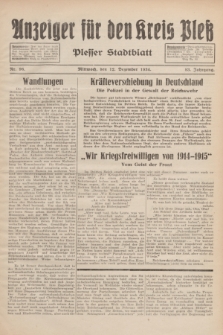 Anzeiger für den Kreis Pleß : Plesser Stadtblatt. Jg.83, Nr. 96 (12 Dezember 1934)