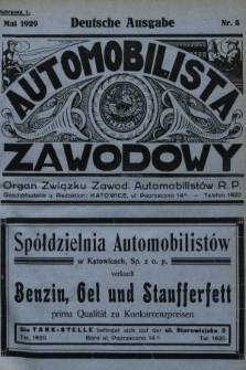 Automobilista Zawodowy : organ Związku Zawod. Automobilistów R.P. 1929, nr 5 |PDF|