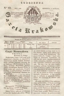 Codzienna Gazeta Krakowska. 1833, nr 45 |PDF|