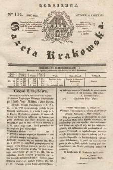 Codzienna Gazeta Krakowska. 1833, nr 114 |PDF|