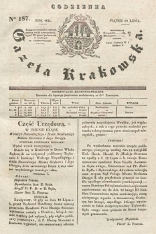 Codzienna Gazeta Krakowska. 1833, nr 187 |PDF|