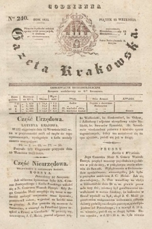 Codzienna Gazeta Krakowska. 1833, nr 240 |PDF|